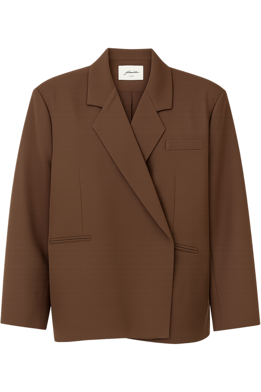 Kastiger Oversized-Blazer Braun