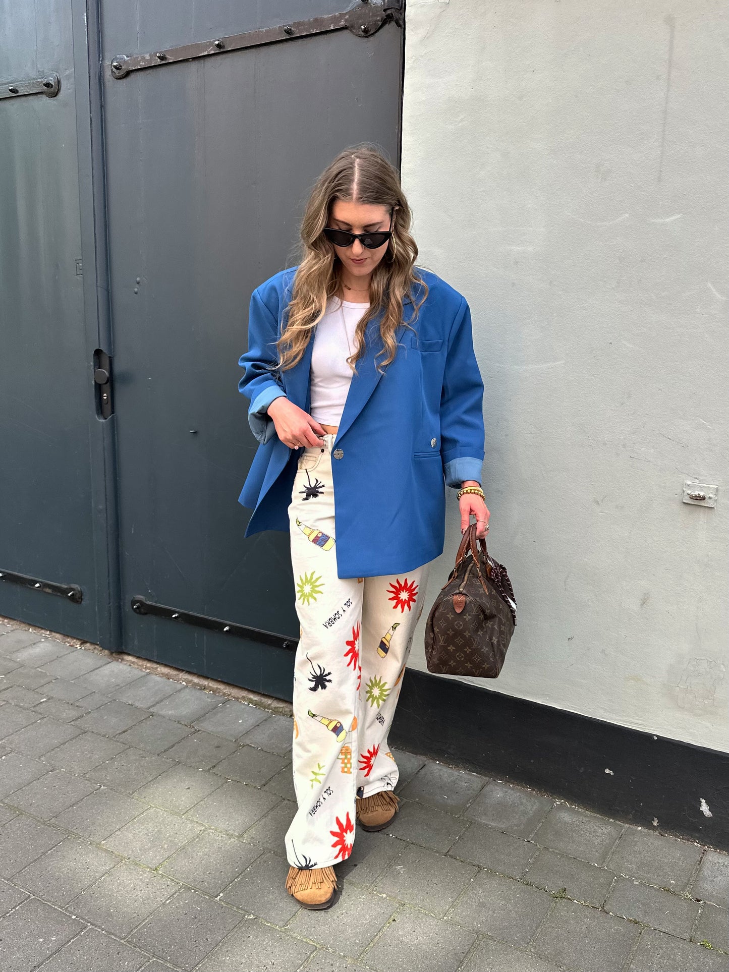 Kastiger Oversized-Blazer in Kobaltblau