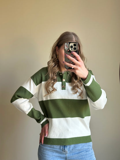 Lotte Polopullover Streifen grün