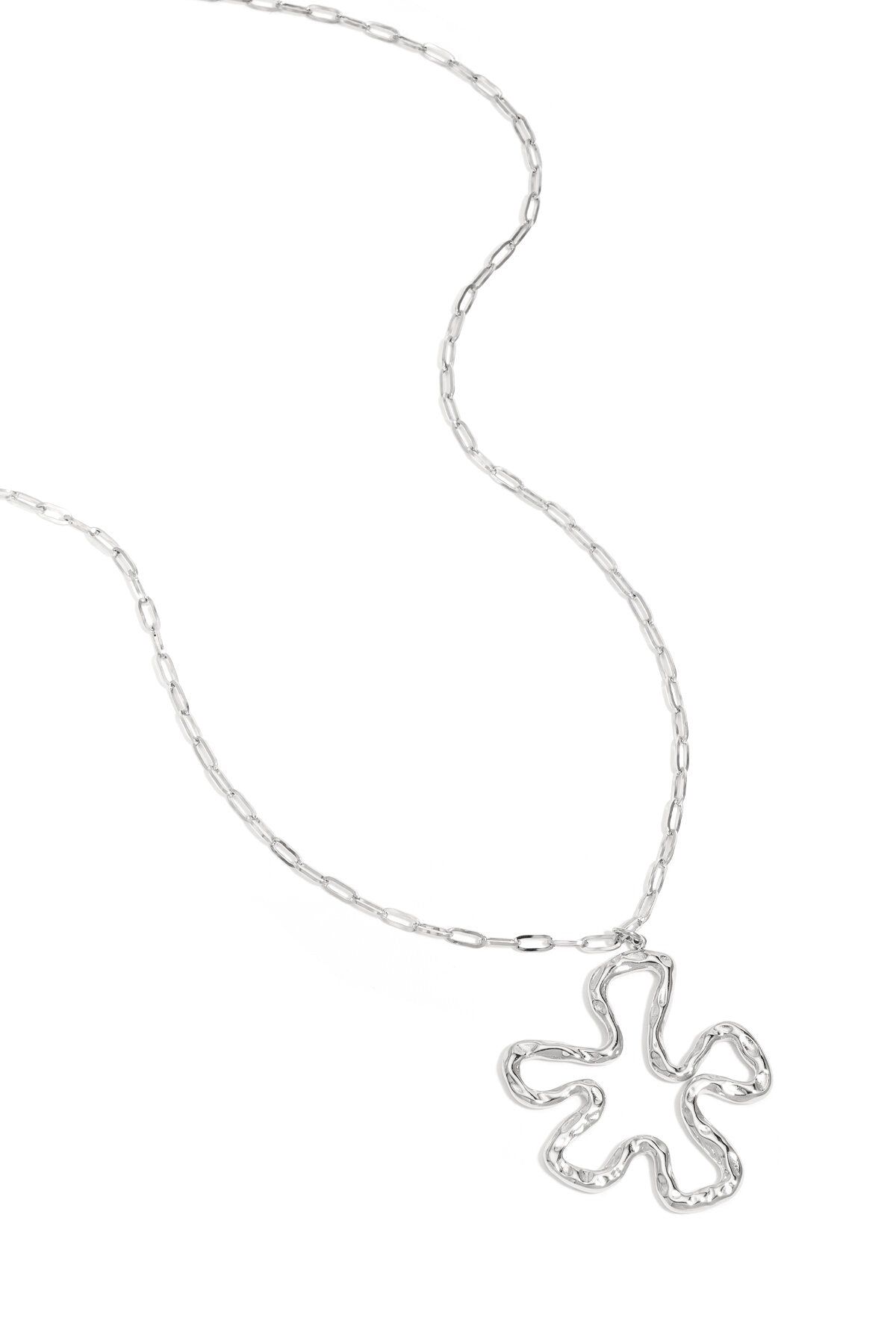 Bloom necklace met flower charm silver