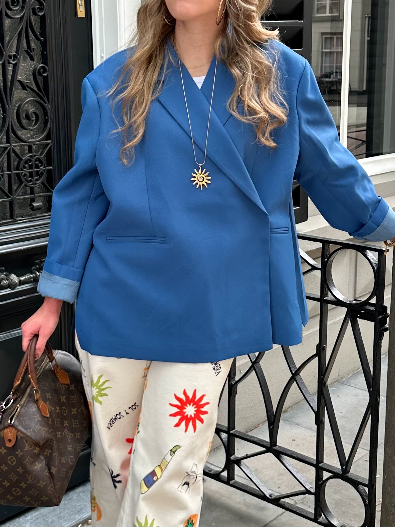 Kastiger Oversized-Blazer in Kobaltblau