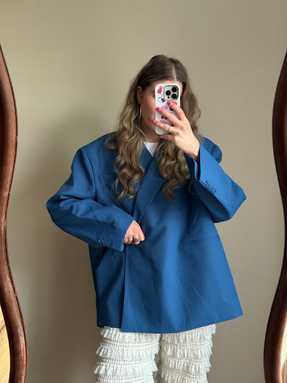 Kastiger Oversized-Blazer in Kobaltblau