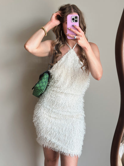 Pip dreamy fringe dress white