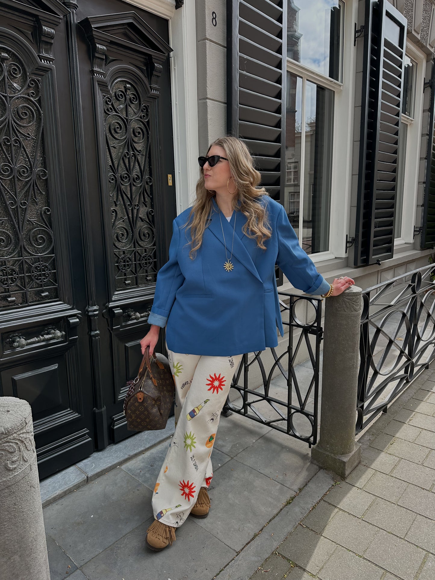 Kastiger Oversized-Blazer in Kobaltblau