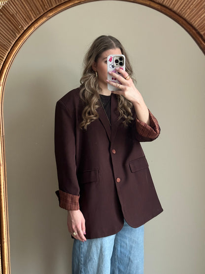 Zoey Blazer Braun mit Karodetail