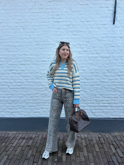 Maud Poloshirt Streifen blau