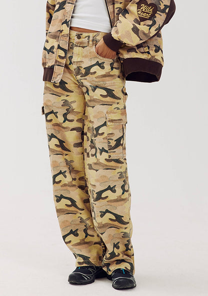 Harper & Yve Dana wide leg camouflage jeans