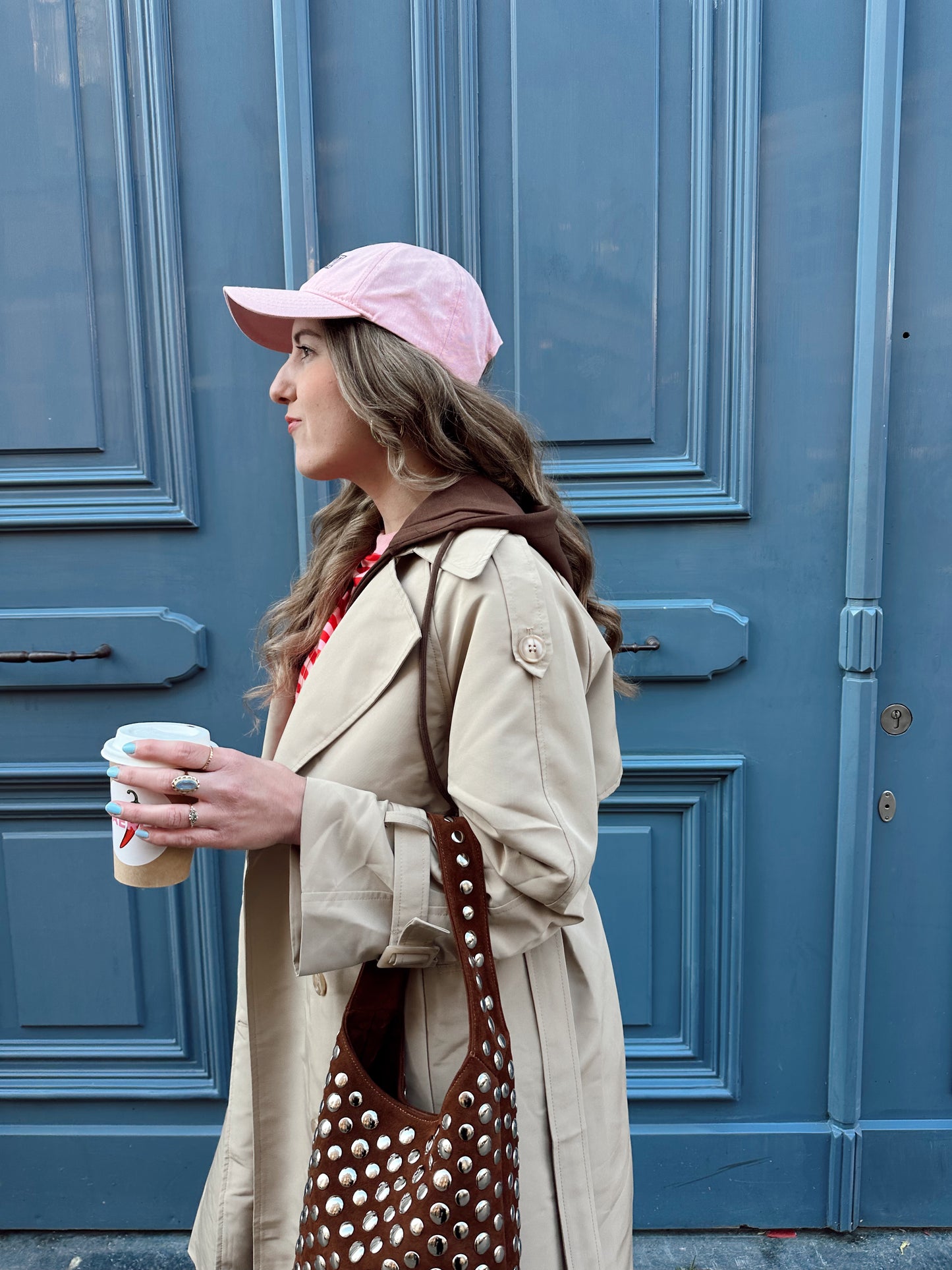 Trenchcoat mit Kapuze braun