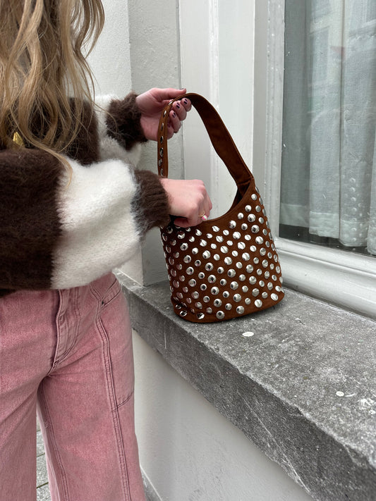 Rosentasche Nieten Wildleder