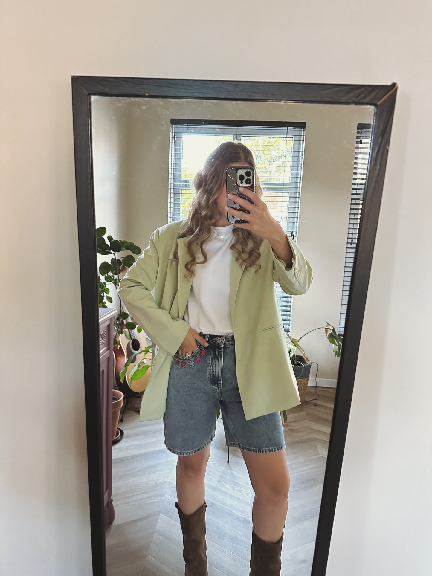 Denim-Bermudashorts