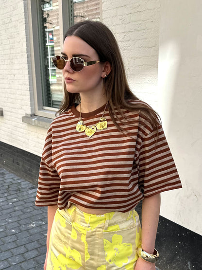 Loes T-Shirt mit Streifen braun