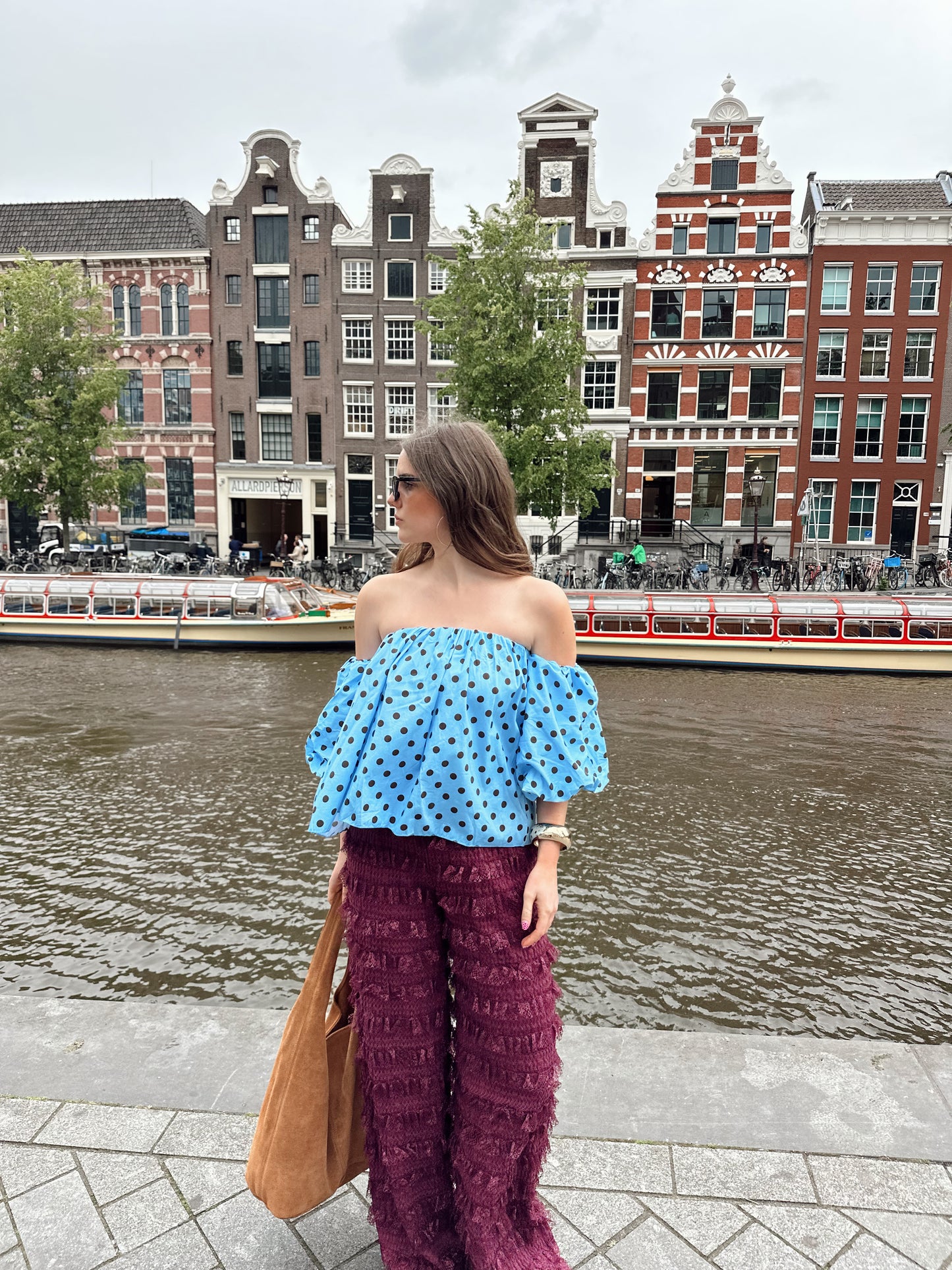 Fay Polka-Dot-Top Blau