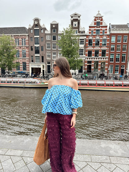 Fay Polka-Dot-Top Blau
