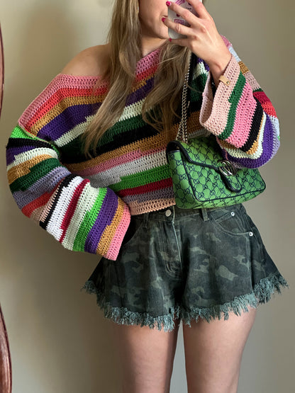 Guusje Jeansshorts Camo ausgefranst Grün