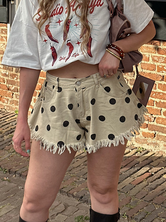 Guusje Jeansshorts Camo ausgefranst Grün