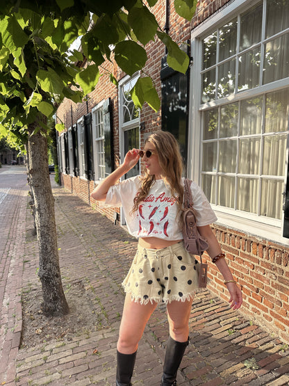 Guusje Jeansshorts Camo ausgefranst Grün