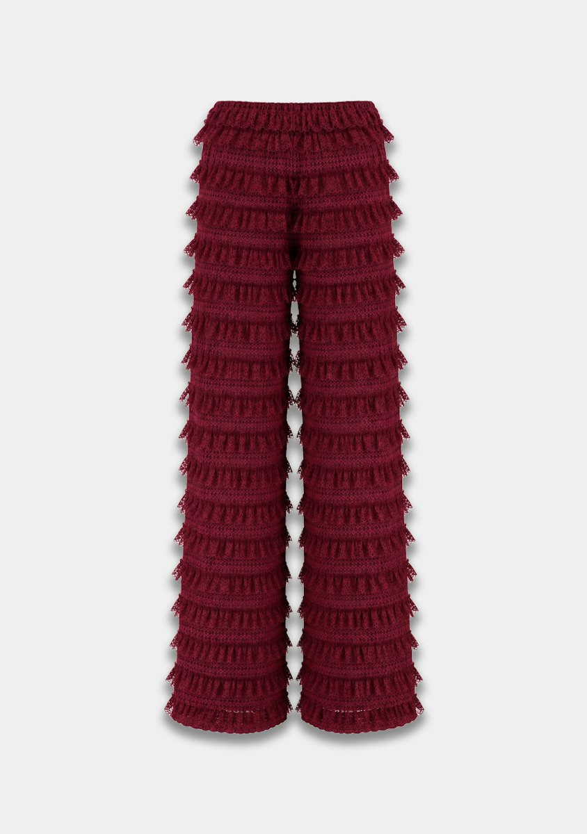Harper & Yve LO ruffle pants bordeaux