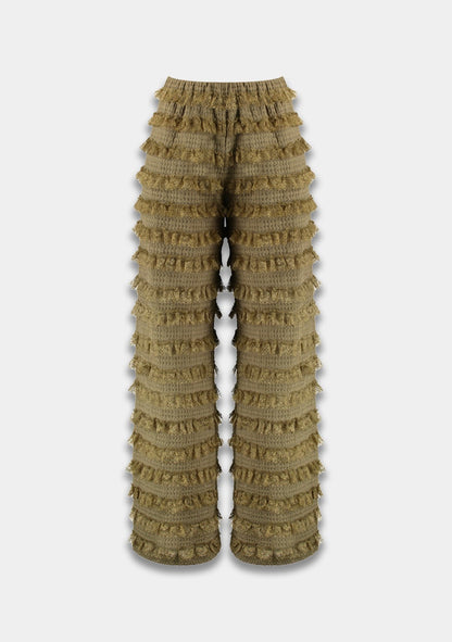 Ruffle broek met kant in avocado groen van Harper and Yve