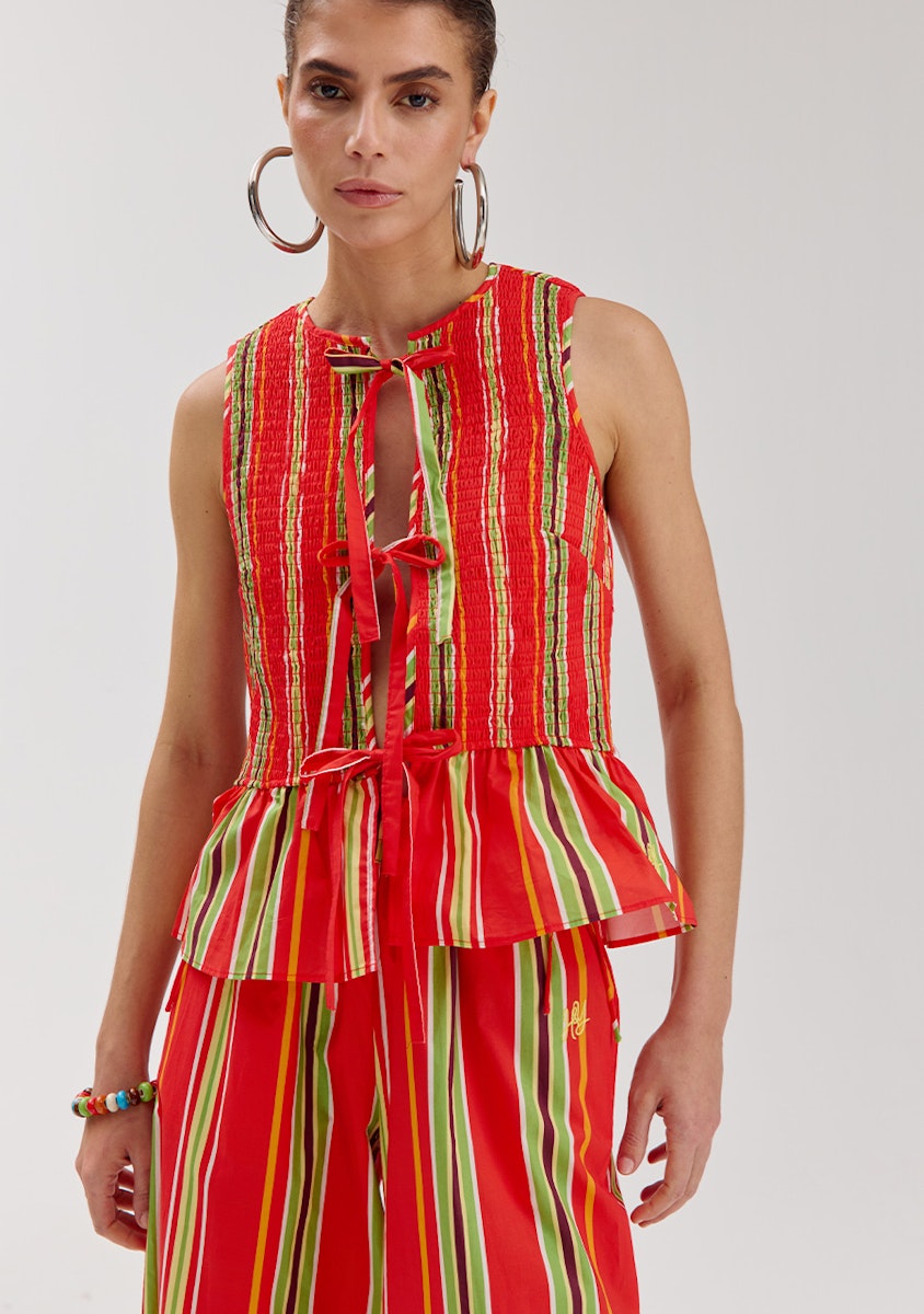 Harper & Yve Cindy Gilet Streifen rot
