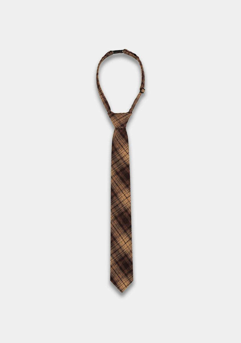Harper & Yve checkered tie brown