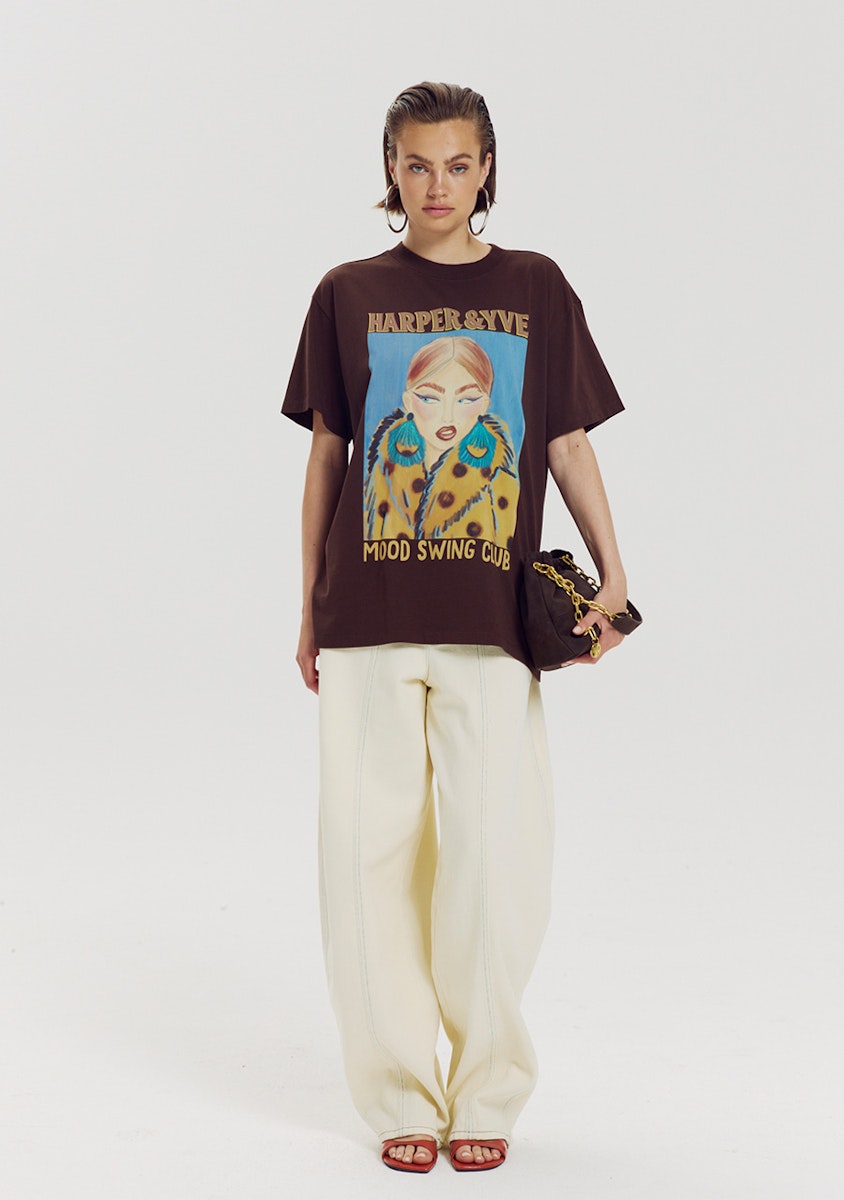 Harper & Yve Moody t-shirt bruin