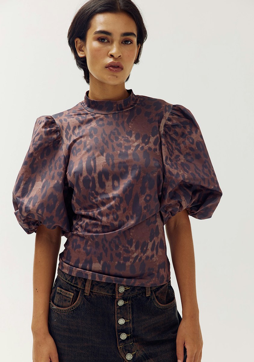 Harper & Yve Betty top leopard bruin