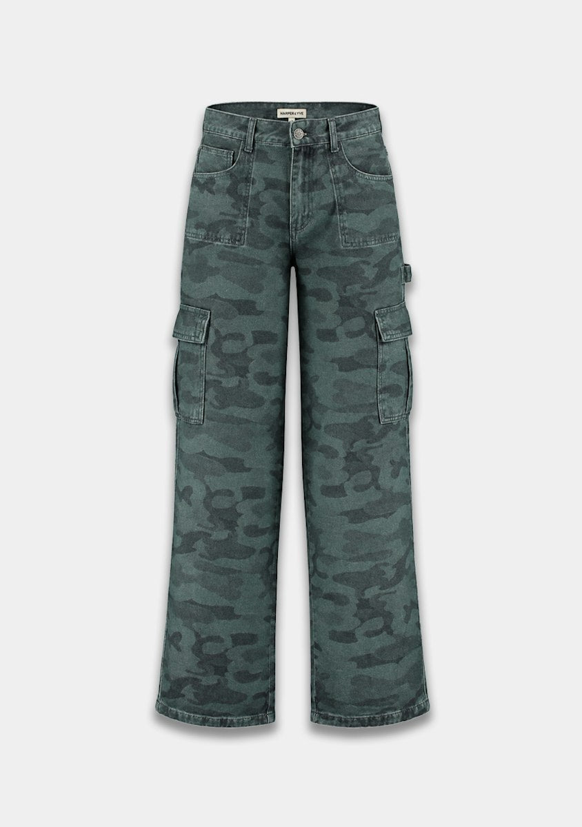 Harper & Yve Dana camouflage jeans dark green