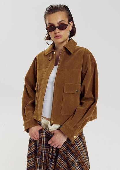 Harper & Yve Inda suède jacket camel