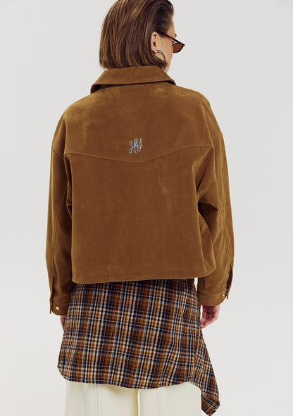Harper & Yve Inda suède jacket camel