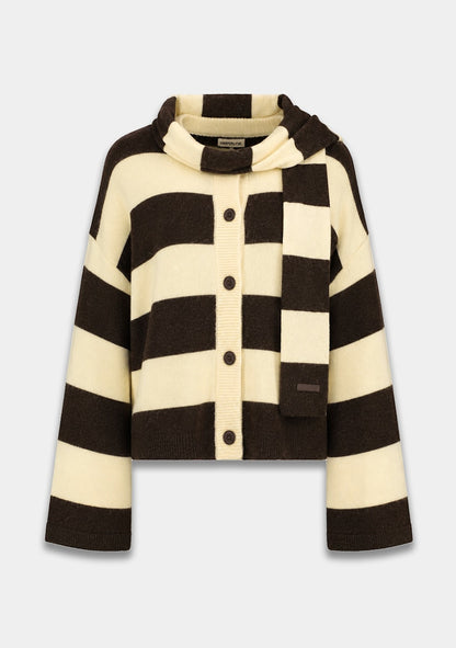 Harper & Yve Indy gestreepte cardigan met sjaal