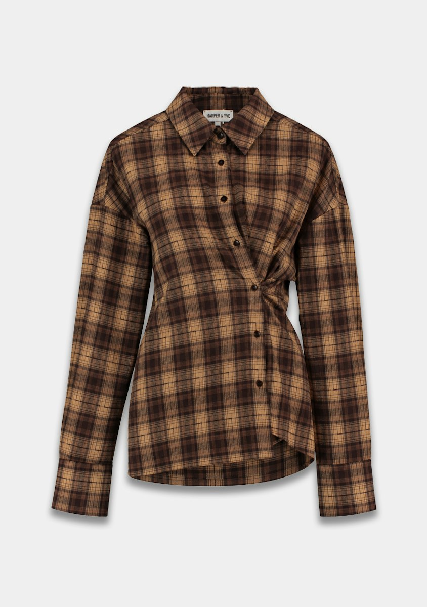 Harper & Yve Kim checkered blouse brown