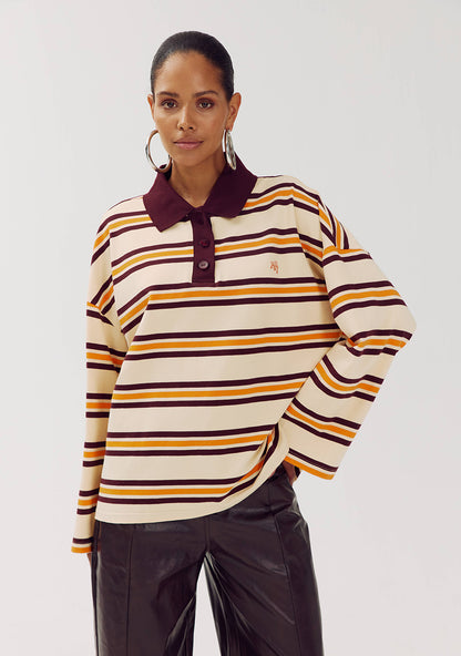 Harper & Yve Pollie gestreepte polo longsleeve