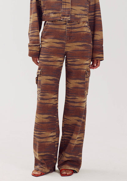 Harper & Yve Stella tiger jeans bruin