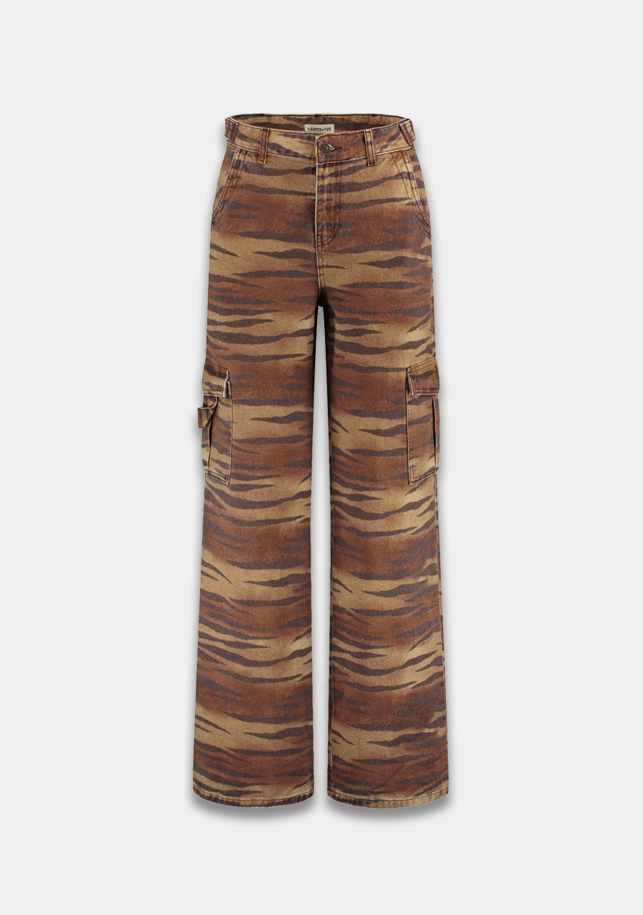 Harper & Yve Stella tiger jeans bruin