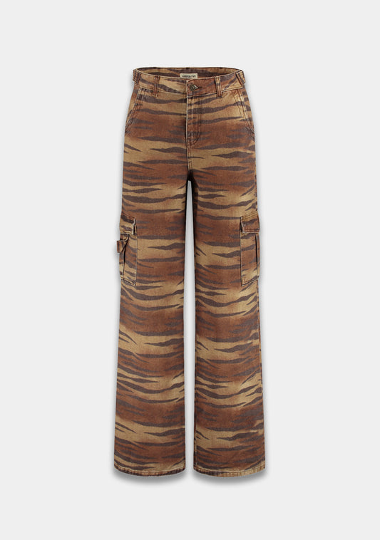 Harper & Yve Stella tiger jeans bruin