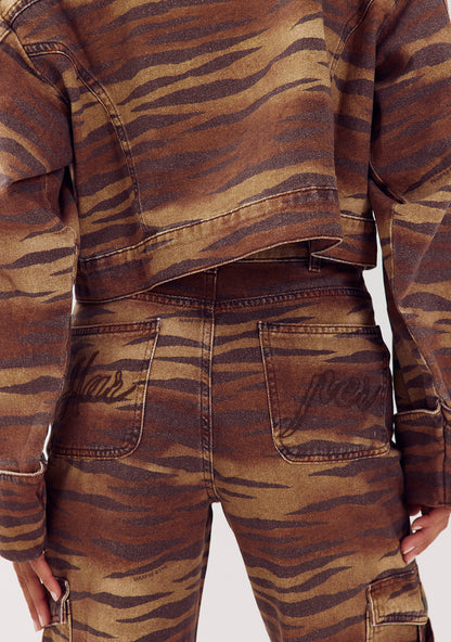 Harper & Yve Stella tiger jeans bruin