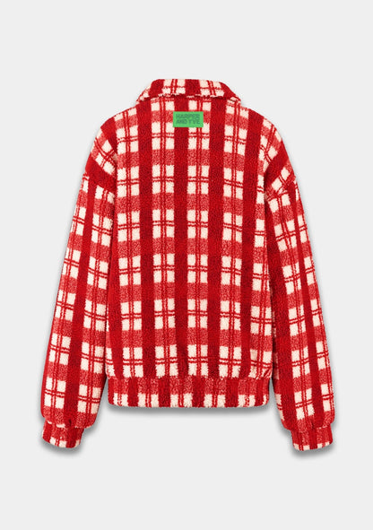 Harper & Yve Bertje jacket checkered khaki red