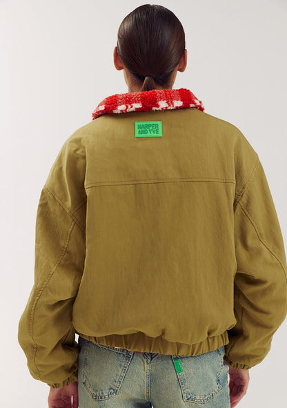Harper & Yve Bertje jacket checkered khaki red