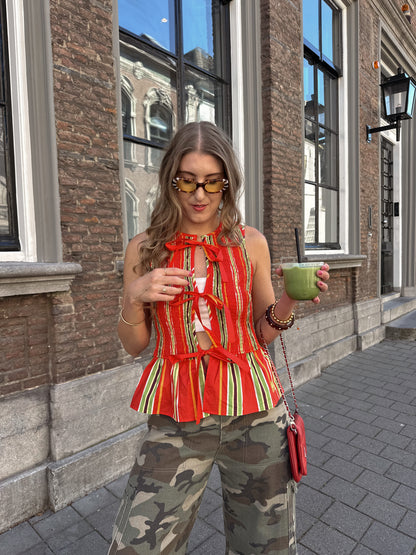 Harper & Yve Cindy Gilet Streifen rot
