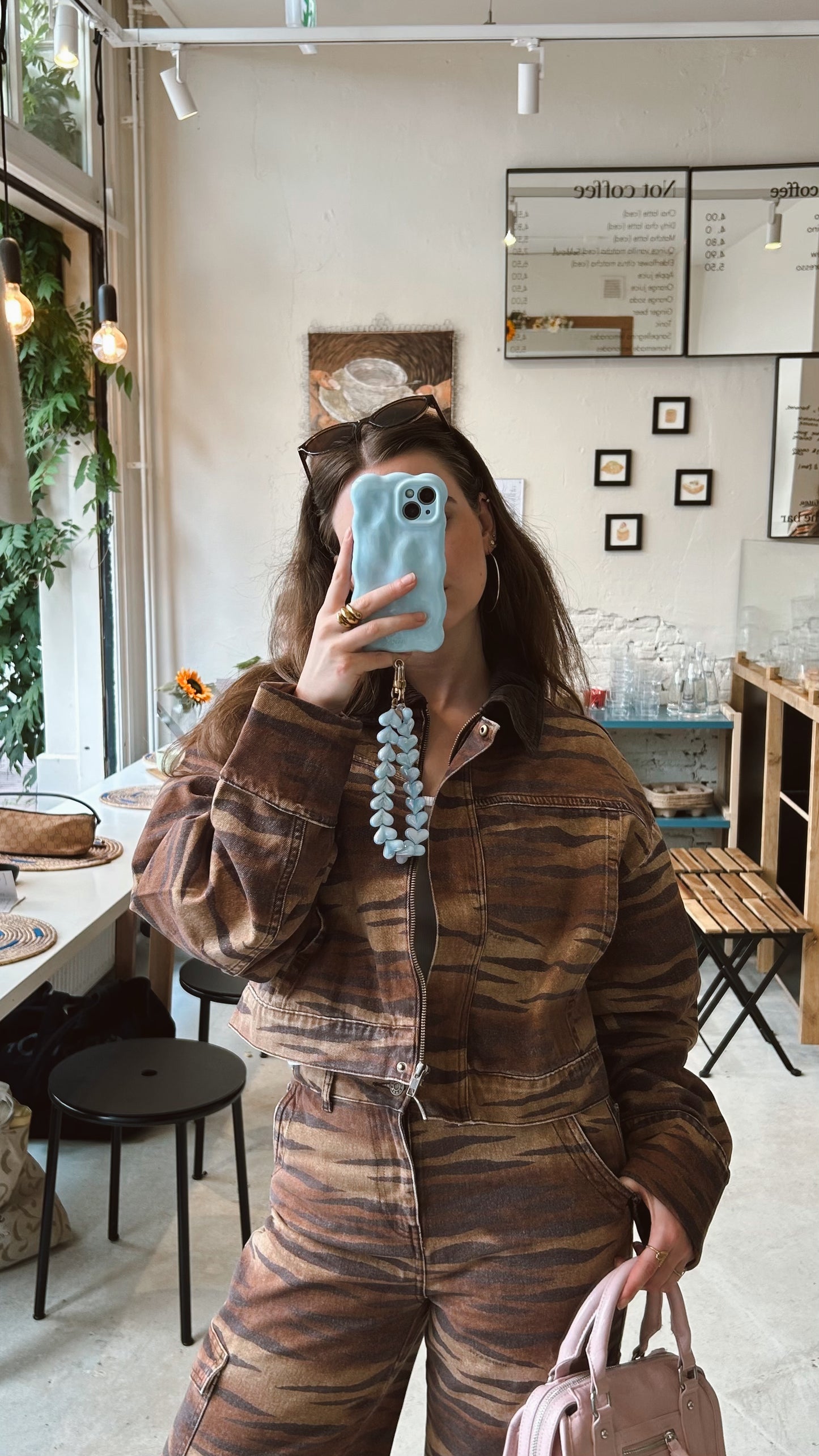 Harper & Yve Fiona tiger denim jacket bruin