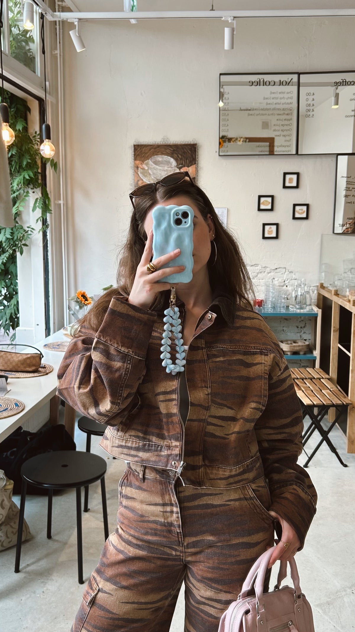 Harper & Yve Fiona tiger denim jacket bruin
