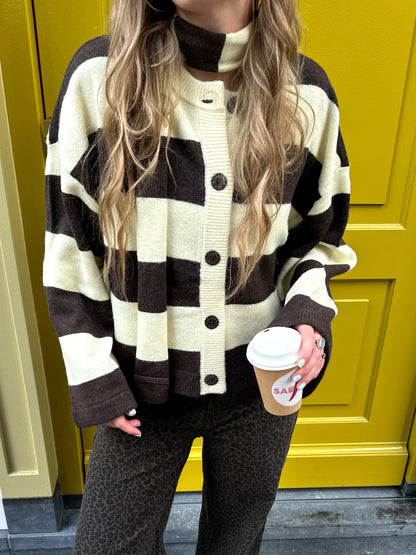 Harper & Yve Indy gestreepte cardigan met sjaal