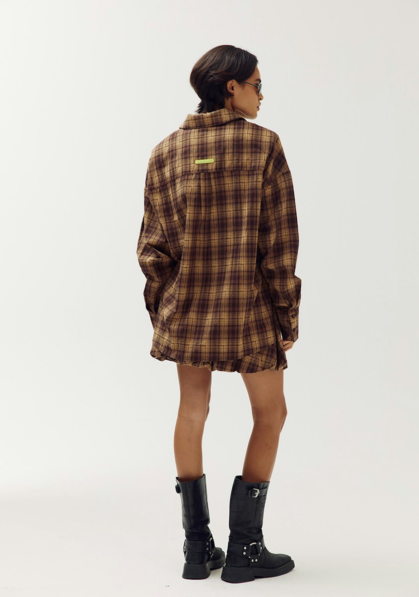 Harper & Yve Kim checkered blouse brown