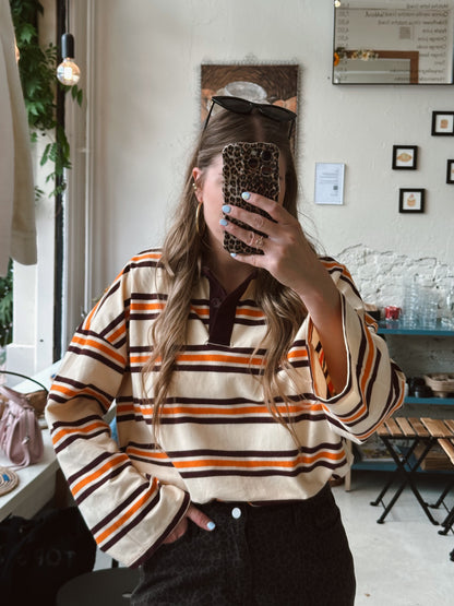 Harper & Yve Pollie gestreepte polo longsleeve