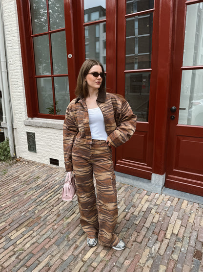 Harper & Yve Stella tiger jeans bruin