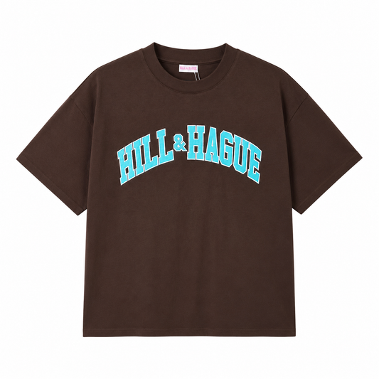 Hill&Hague Dakota T-shirt bruin met blauw