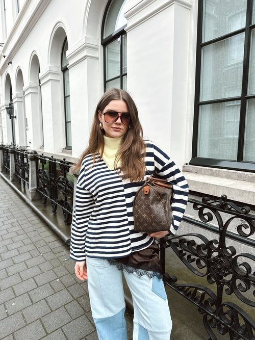 Amy gestreiftes Longsleeve Blau