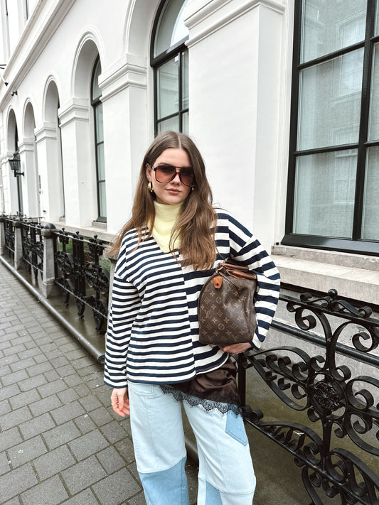 Amy gestreiftes Longsleeve Blau