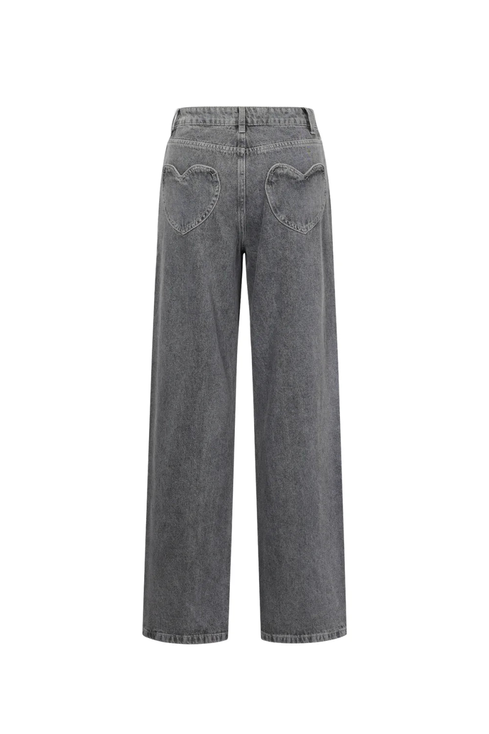 Amour Straight Leg Jeans mit Herzen Grau