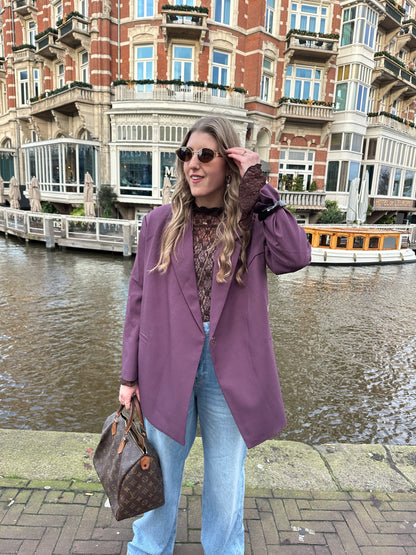 Boxy Oversized-Blazer Pflaume